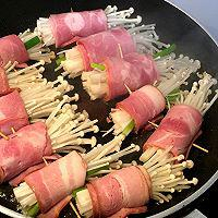 有颜有味的金针菇培根卷
