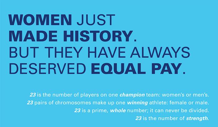 宝洁公司支持美国女足争取同工同酬，奖励夺冠队员每人2.3万美元