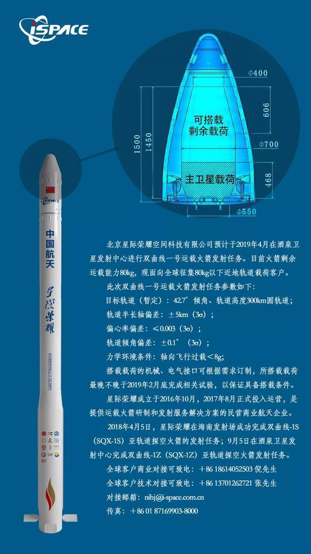 预告：7月23日13点整，星际荣耀首枚轨道级运载火箭发射