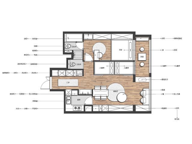 北京59m²的四口之家，秒变100m²小别墅，居然还有大卧室+大阳台