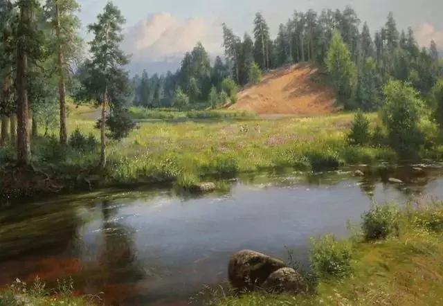 绝美“桃花源”，俄罗斯画家弗拉基米尔的田园油画