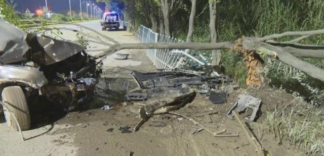 潮州市区意东三路一路口发生两车碰撞，造成摩托车驾驶员当场死亡