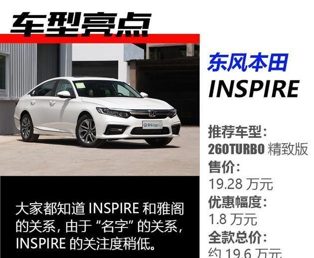 逛车市︱预算20万买日系轿车 绕不开INSPIRE和它的朋友们