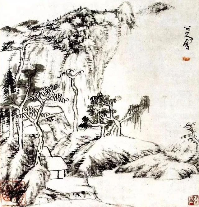 荒凉残败野逸无人八大山人山水画之妙