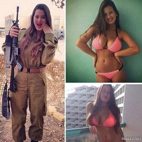 肩扛M-4卡宾枪，以色列军中女兵，巾帼不让须眉