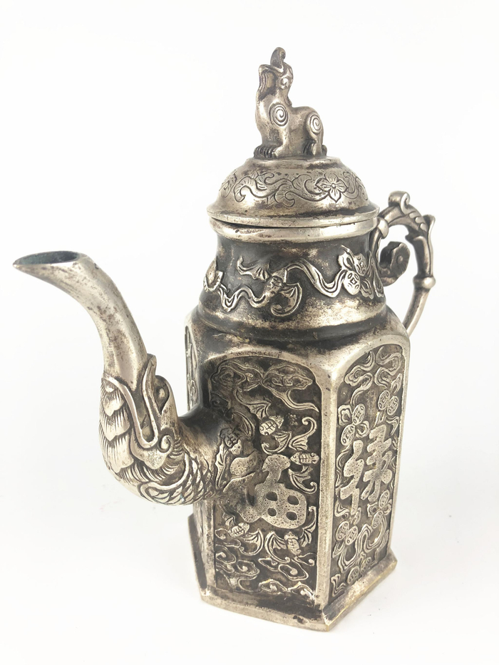 乾隆年制——福禄寿银壶|拍卖|银壶|福禄寿