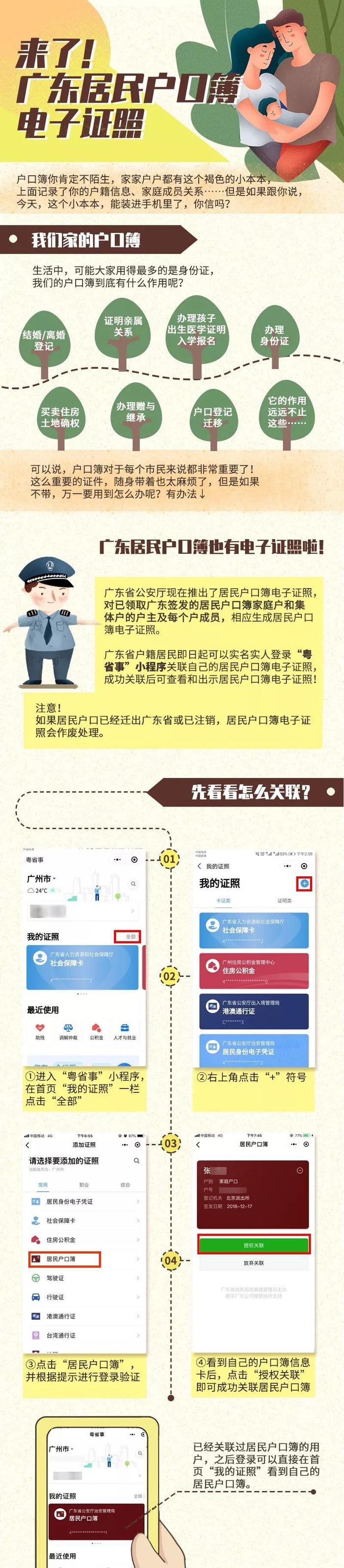 重磅上线！广东居民户口簿也有电子证照啦！马上关联你家的→