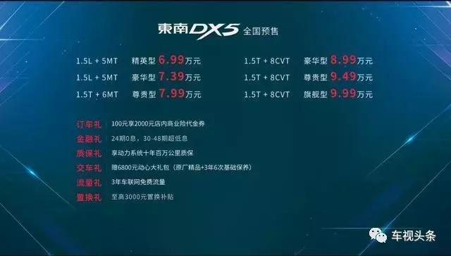 颜值在线！智能操控加身，CCPC六冠王东南DX5预售6.99万起