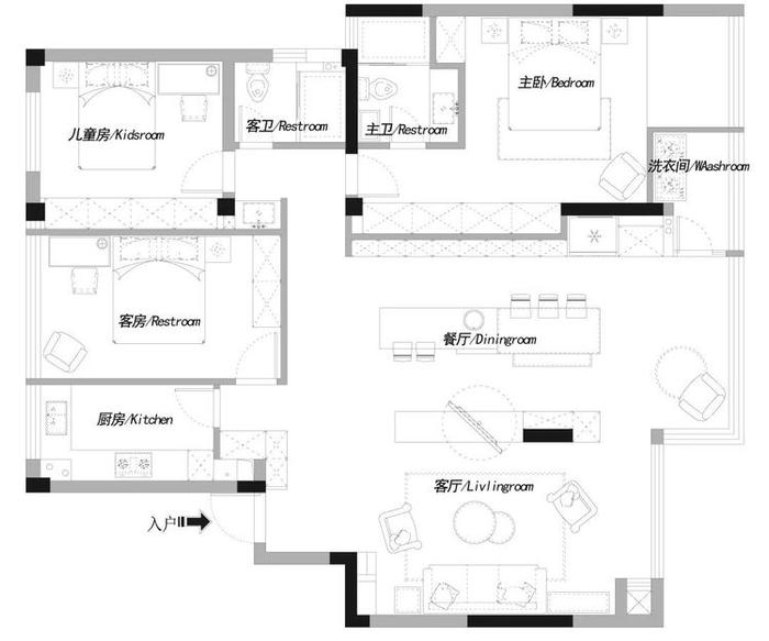 140㎡简约新房，三个空间大置换，让家变的通透敞亮