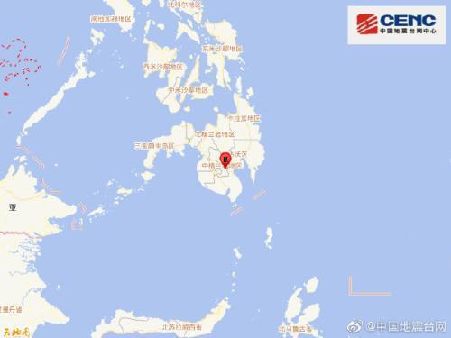 菲律宾棉兰老岛发生5.4级地震 震源深度10千米