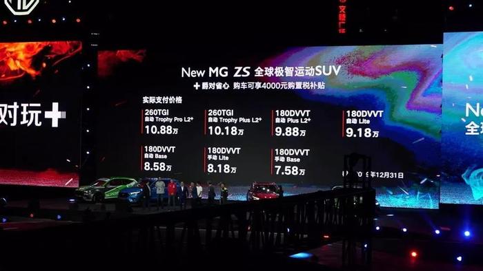 将年轻进行到底 全新名爵ZS 7.58万起售