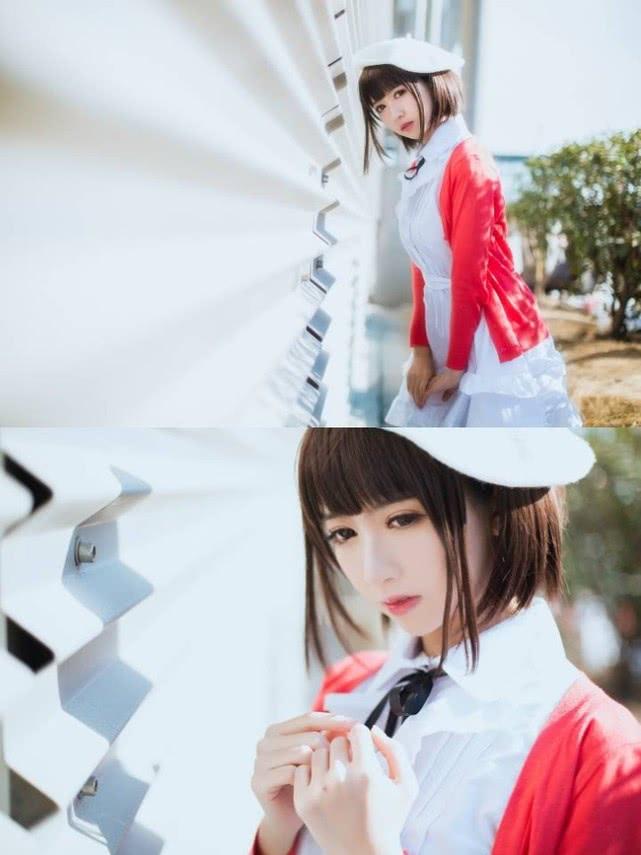 cos：白色贝雷帽加藤惠，温婉唯美的形象