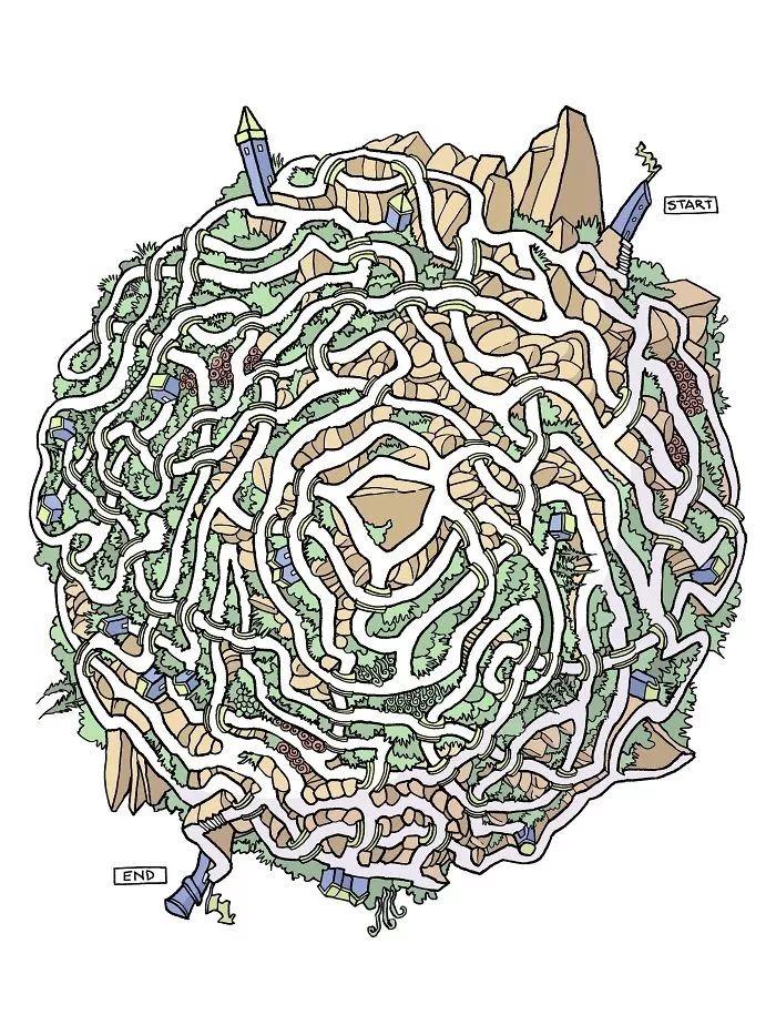 他画出史上最难3D迷宫，一幅图画2天，走出来要半个小时