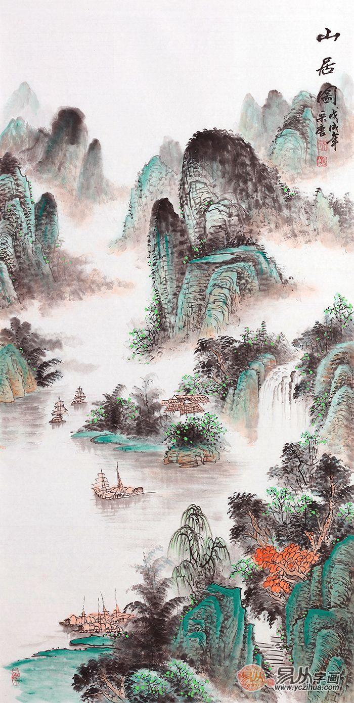 挂在玄关墙装饰画 山水画点缀现代家居风景