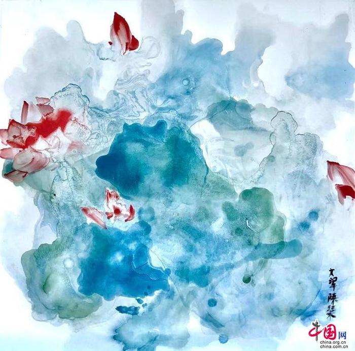 著名女画家陈琴水墨画作品在庆祝2020年中 印建交70周年入选画展