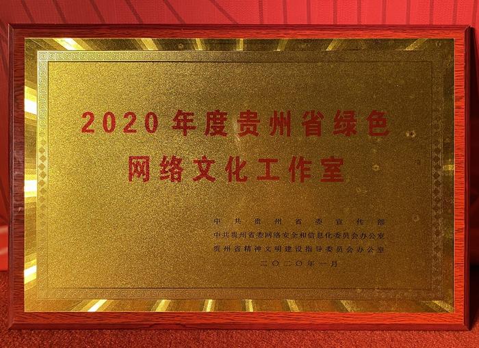 2020年度贵州省绿色网络文化工作室揭晓 鼎道传媒（贵州网）上榜