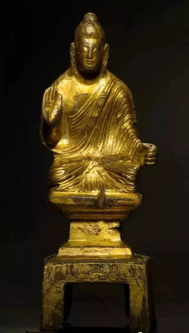 【最新品人気】南北朝 銅鎏金三尊佛像 中国 古美術 仏像