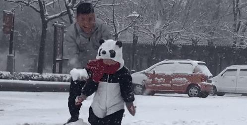 “最较真”奶爸带娃，打雪仗竟不让儿子，网友：搓衣板已备好！