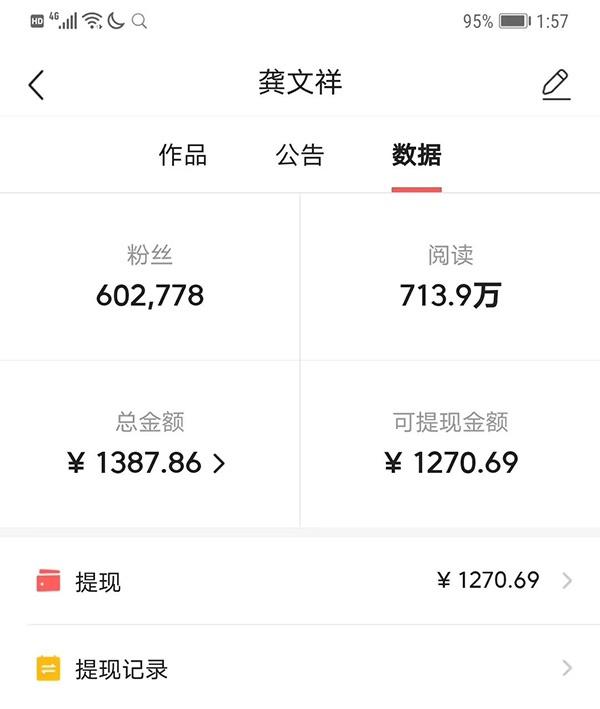 龚文祥自爆今日头条微博自媒体年收入仅1000元！