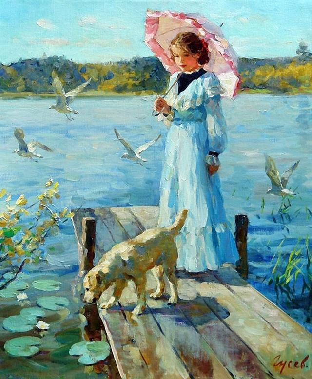 俄罗斯艺术家弗拉基米尔古谢夫浪漫主义油画作品欣赏