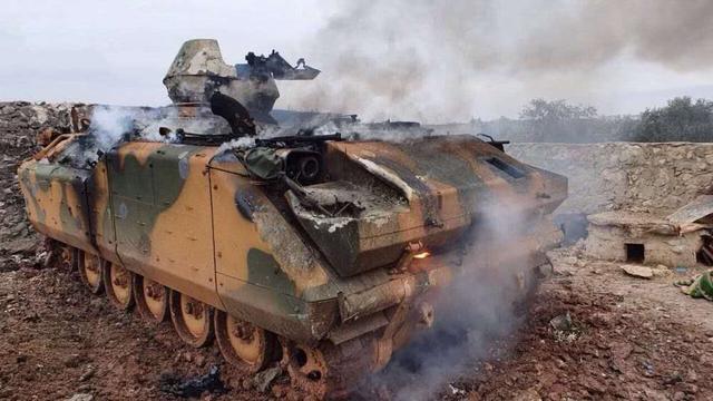 情人节那天，叙军成功打了一场伏击战，20多辆土耳其装甲车被摧毁