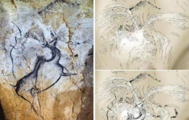 科学家在古代洞穴中发现壁画，是记录火山的图案