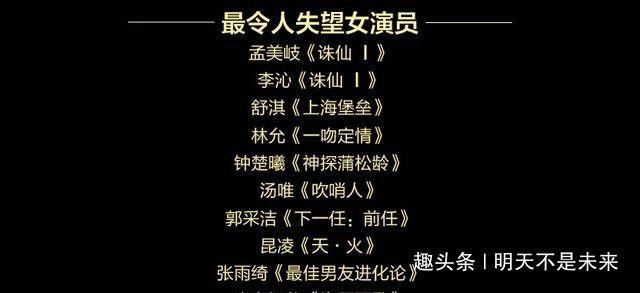 《诛仙I》领衔金扫帚奖提名名单，肖战、孟美岐逆袭了鹿晗舒淇？