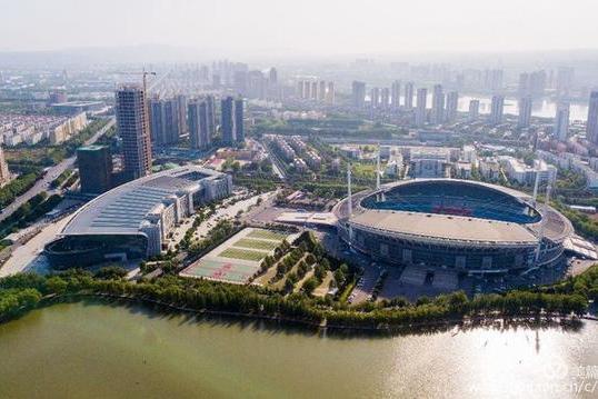 古都洛阳处处美景，洛阳新区凌波湖畔日出日落壮丽风景