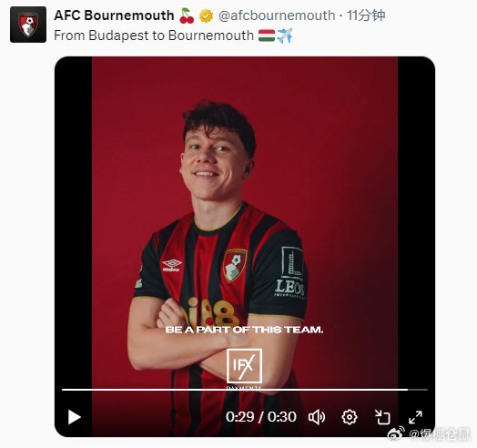 伯恩茅斯1000万镑签匈牙利中场托特