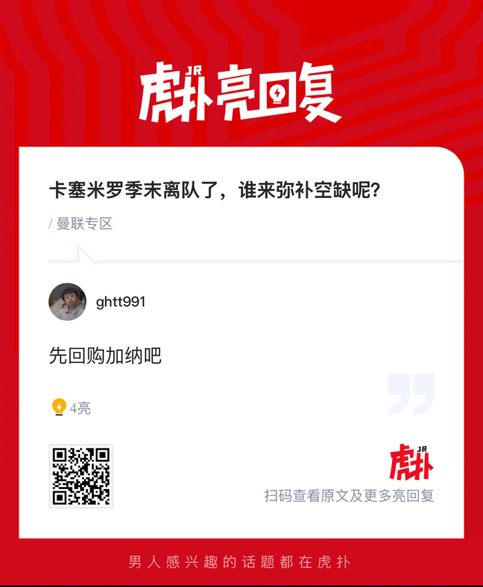 曼联球迷热议卡塞米罗离队后空缺填补问题