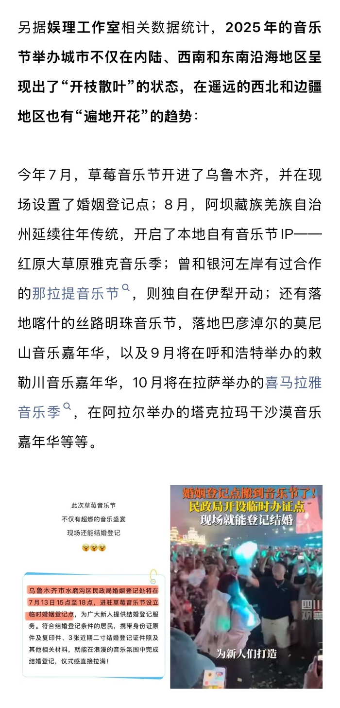 2025年音乐节下沉至西北边疆，流量艺人加盟打破同质化