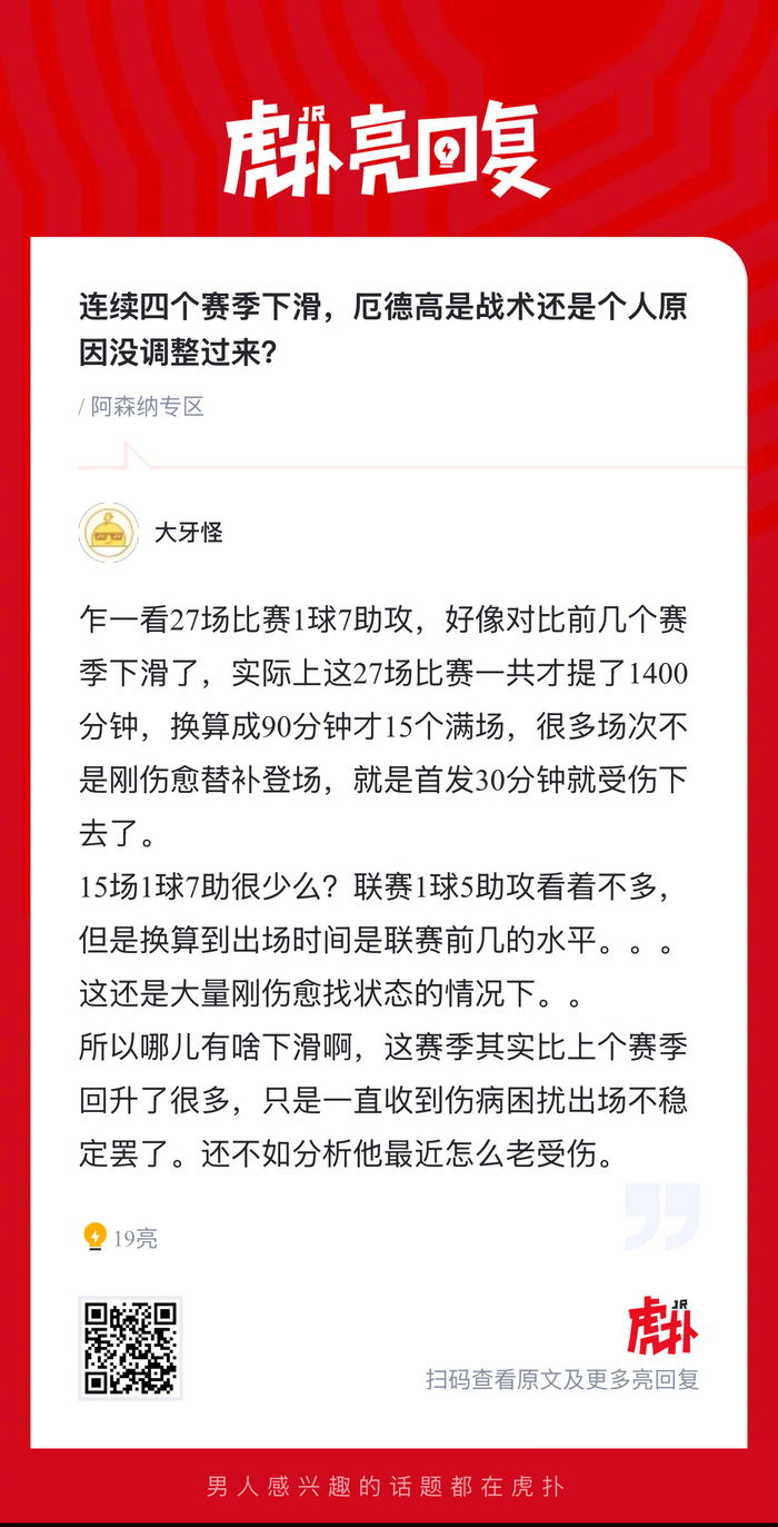 厄德高连续四赛季下滑，战术或个人原因待解