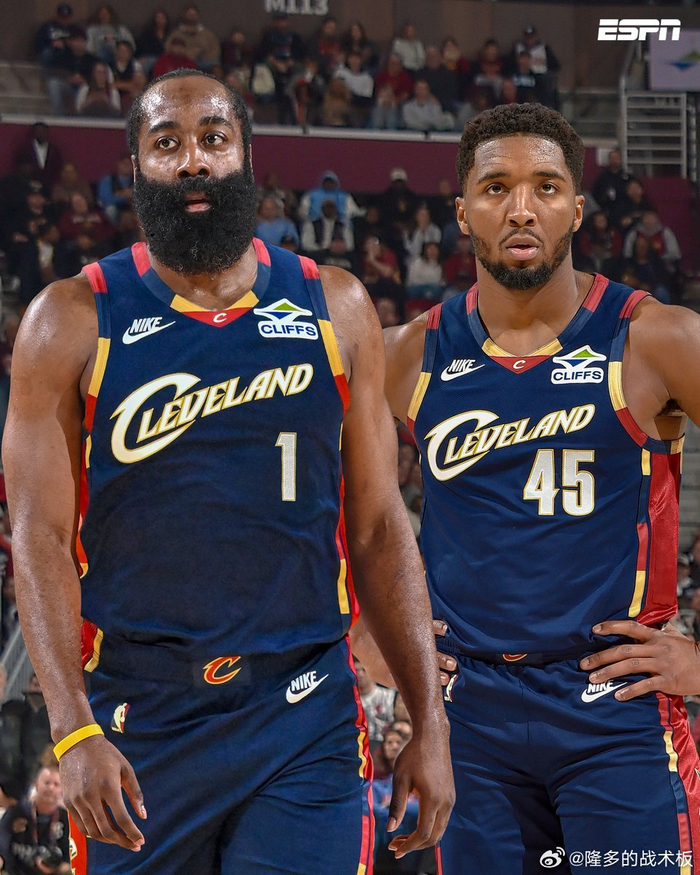 米切尔哈登联手骑士，新后场组合场均合砍54.2分