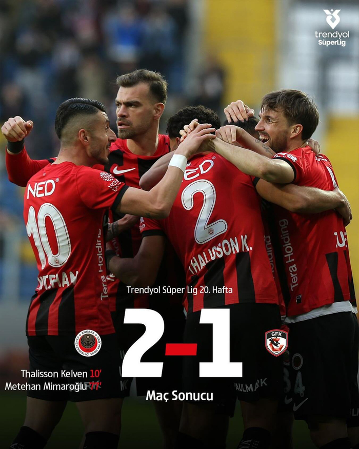 土超青年联合2比1胜加济安泰普，尼昂首发59分钟