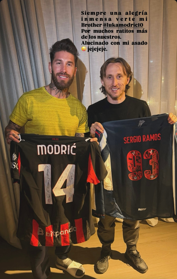 拉莫斯晒与莫德里奇合影，回忆皇马美好时光