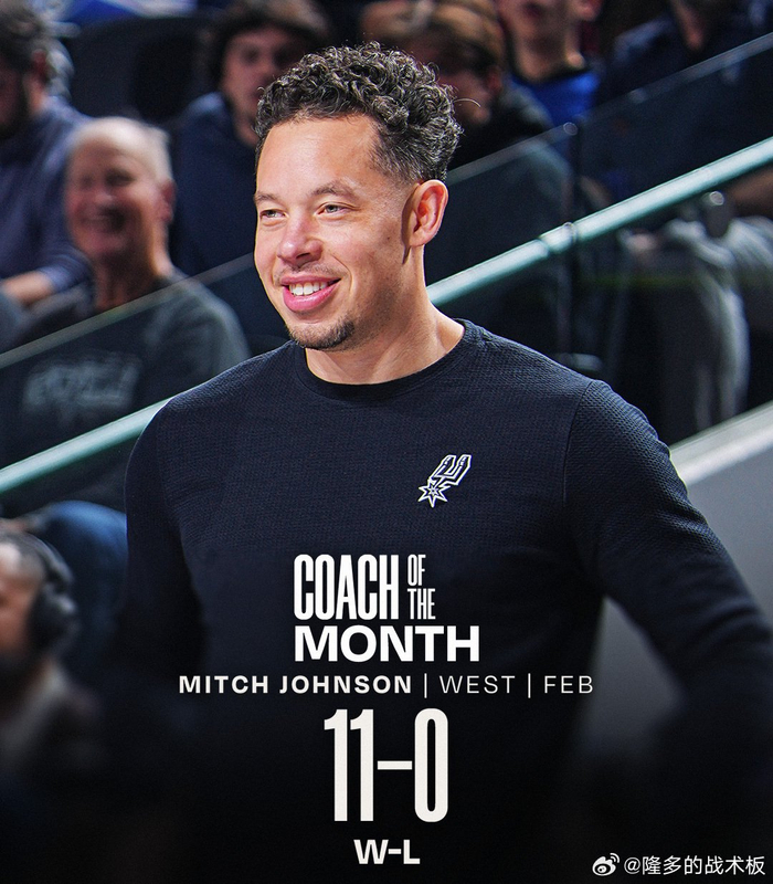 马刺包揽NBA西部月最佳四项荣誉创历史