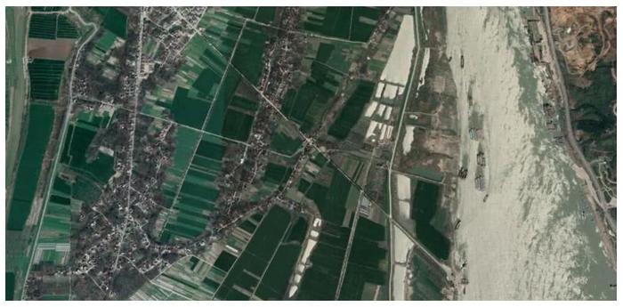 卫星上看安徽铜陵：因铜而兴的沿江城市，市区外有一个江心洲