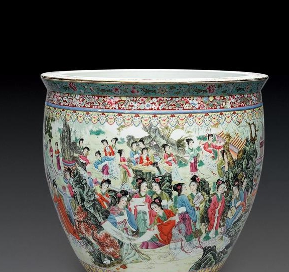 古玩 江西景徳鎮名瓷 黄地粉彩花紋 煎茶碗四客