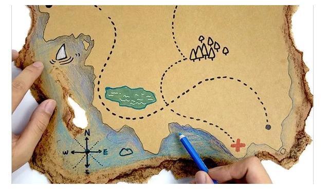 儿童画教程｜思维创想儿童画--一张古老的藏宝图