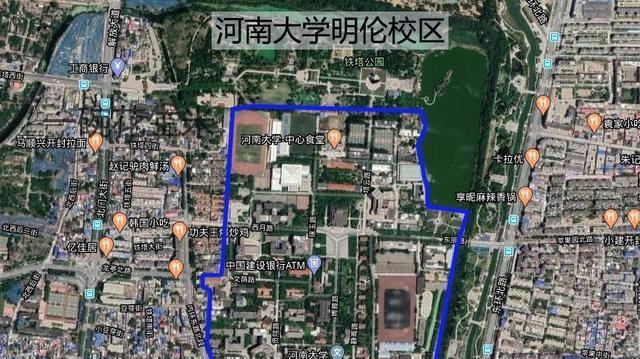 地图上的河南大学两个校区