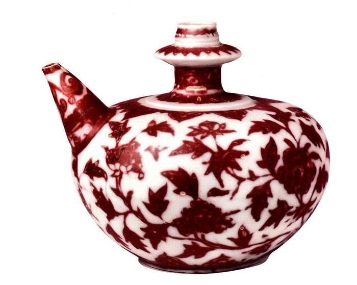 中国陶瓷文化，明洪武釉里红瓷器中之佳作，发色纯正，颇为罕见