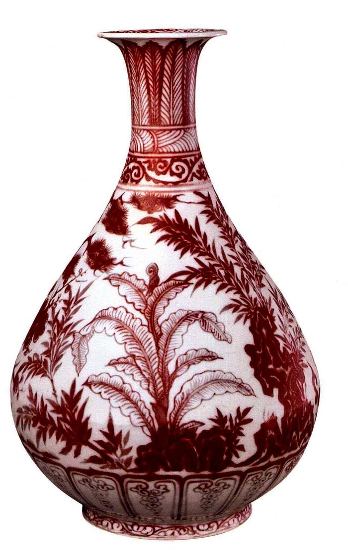 中国陶瓷文化，明洪武釉里红瓷器中之佳作，发色纯正，颇为罕见