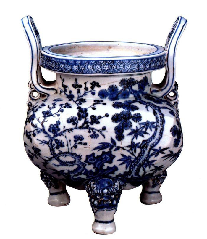 【半額】 清時代 中国古玩 染付龍紋小杯 積ま 香炉(B-13) コレクション