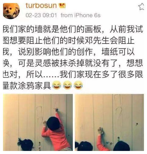 孙俪“纵容”孩子在墙上涂鸦，这背后的好处，家长早知早受益