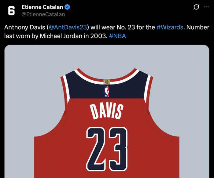 浓眉首度亮相华盛顿！身穿奇才23号定妆照出炉 兴奋发声辟谣对交易不