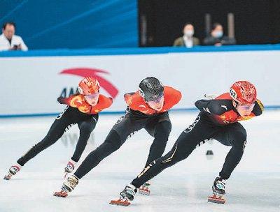China Short Road Skating Team prepares for the World Cup Beijing Station