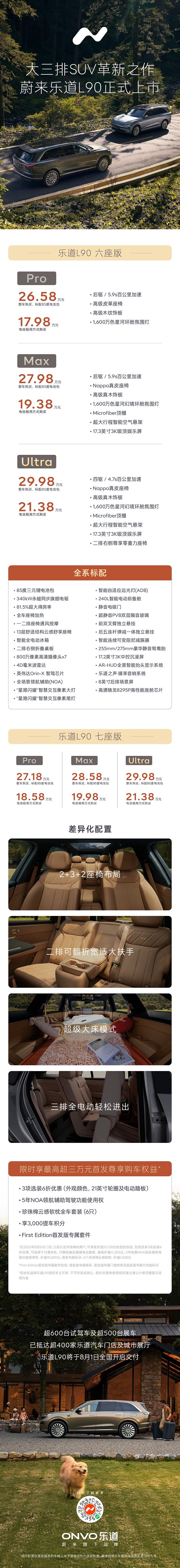 大三排SUV革新之作乐道L90诚意上市！26.58万起一步到位