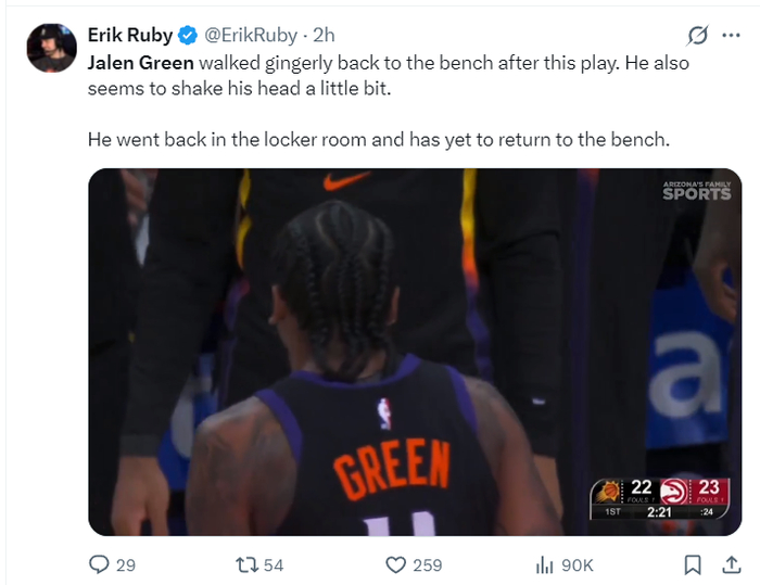 太阳连遭噩耗！布克脚踝扭伤需拄拐+格林腿筋再伤 狄龙近5战狂打55铁