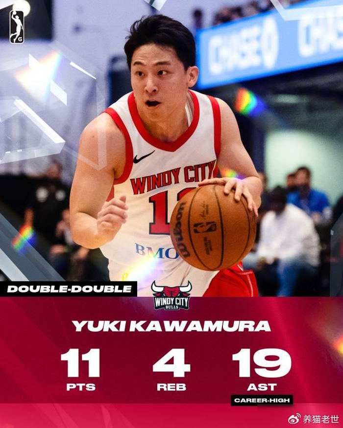 日本后卫河村勇辉G联赛打出19次助攻，投篮20中4却没人说差