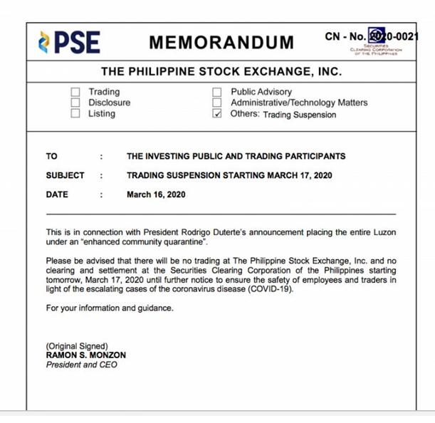 菲律宾关闭金融市场，特朗普表示疫情可能将持续至8月底或更久